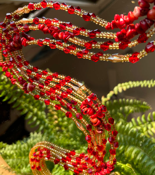 RED GODDESS WAISTBEADS